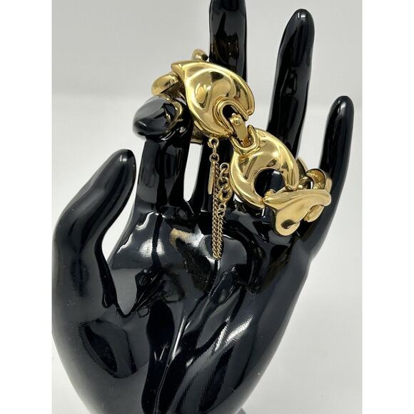 Monet Chunky Gold Tone Bracelet - Picture 9 of 11